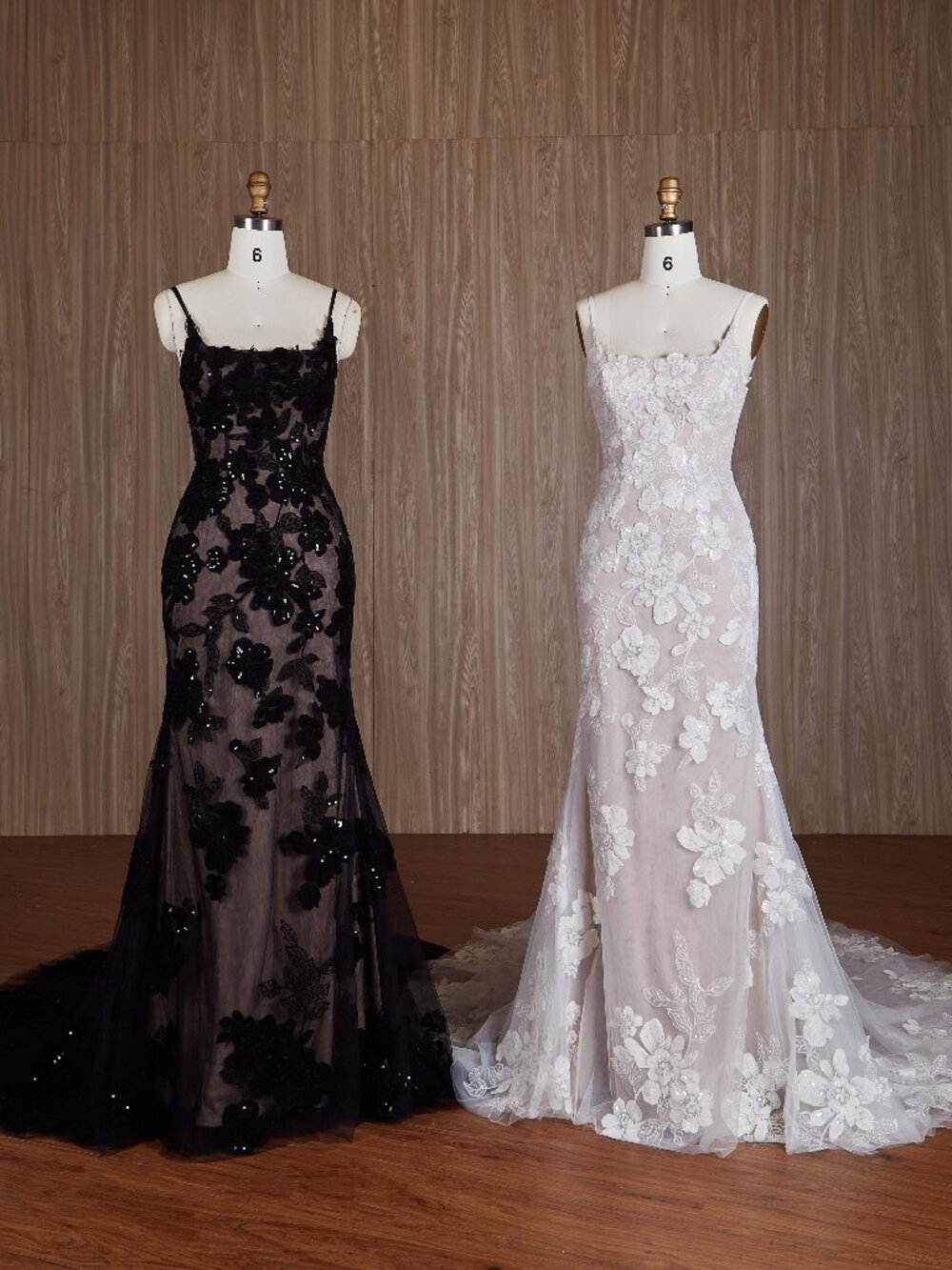 Lux and Love Black Floral Lace Sequin Mermaid Gown Size 18